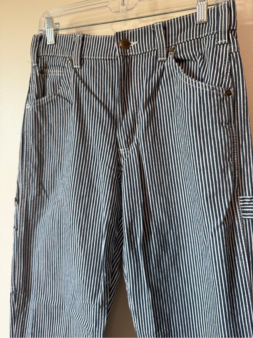 NWOT Dickies Garyville Hickory Navy Stripe Carpenter Pants sz 30x32 100% cotton - Picture 3 of 7